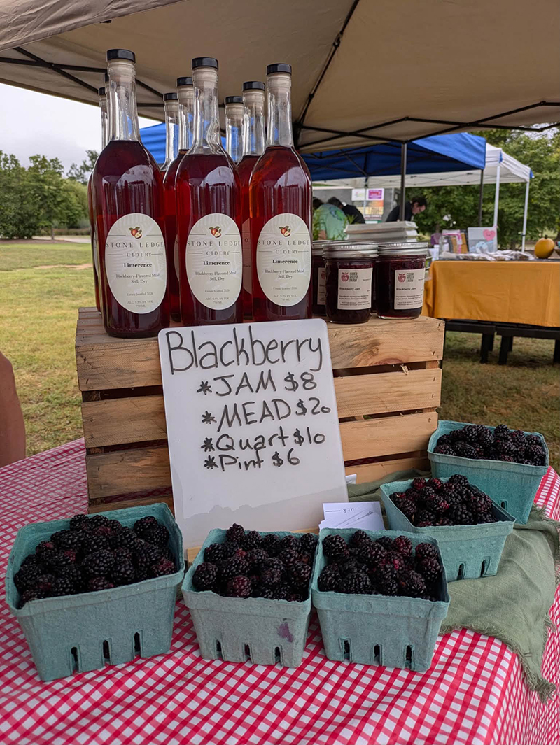 Stone Ledge Cider Blackberry Mead, fresh blackberries and Cider House Blackberry Jam Stone Ledge Cider Blackberry Mead, fresh blackberries and Cider House Blackberry Jam